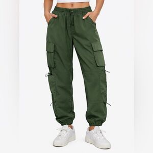 NWT COPYLEAF Olive Green Cargo Pants XL Parachute Utility Techwear Joggers